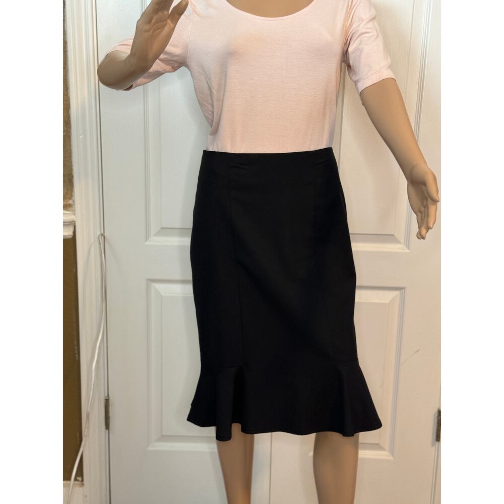 Isaac Mizrahi for Target Black Ruffle Hem Lined Skirt
